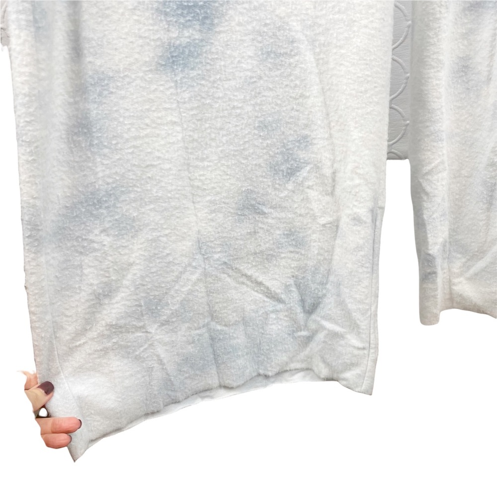Lulu’s Choosing Chill Blue Tie Dye Fuzzy Fleece Knit Drawstring Wide Leg Pants M - Picture 5 of 11